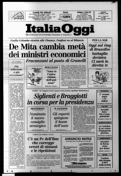 Italia oggi : quotidiano di economia finanza e politica